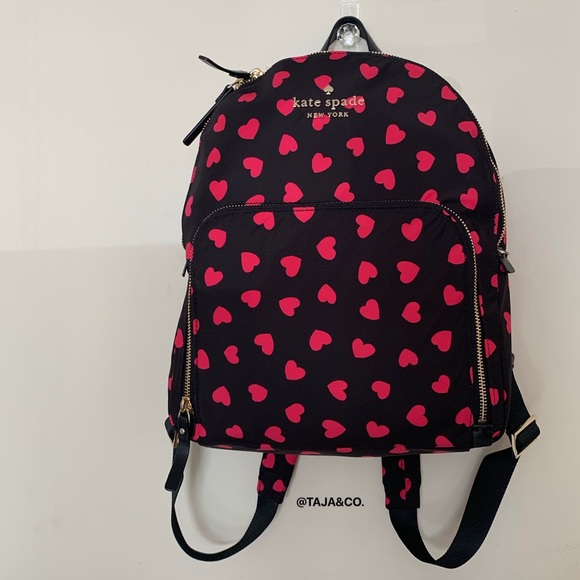 ❤️KATE SPADE! Nylon Midnight HEARTS Backpack - Picture 10 of 11